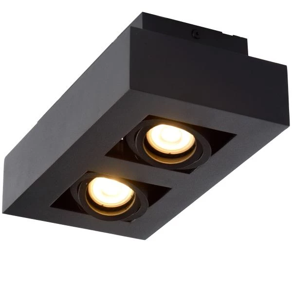 Lucide XIRAX - Plafondspot - LED Dim to warm - GU10 - 2x5W 2200K/3000K - Zwart - detail 2